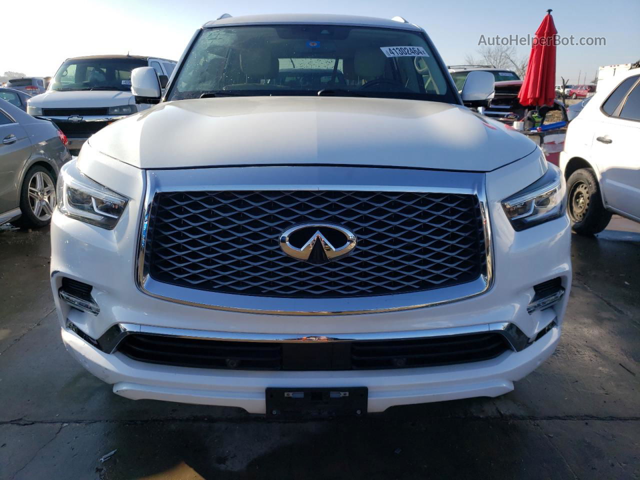 2018 Infiniti Qx80 Base White vin: JN8AZ2NF9J9664530