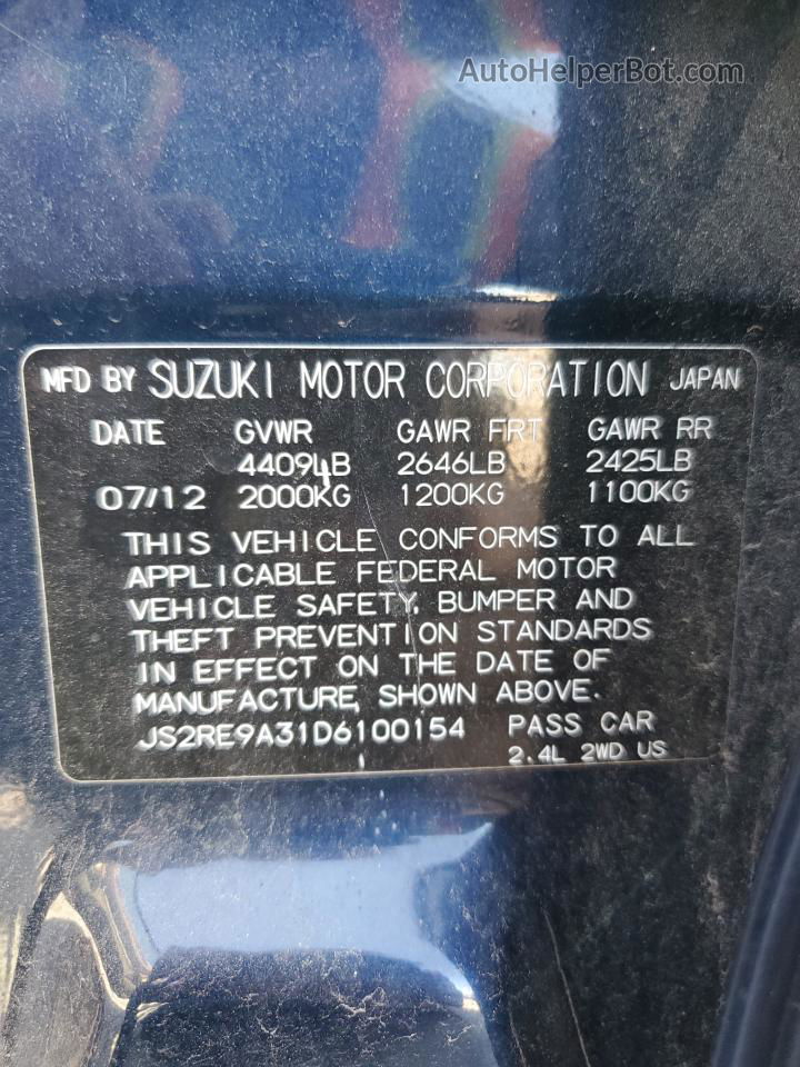 2013 Suzuki Kizashi Se Blue vin: JS2RE9A31D6100154