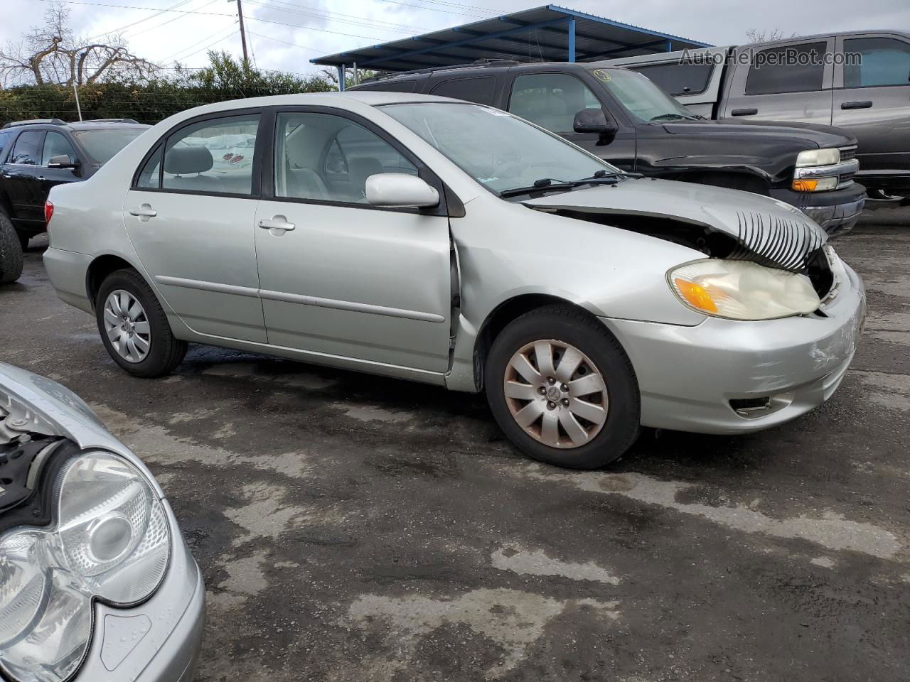 2003 Toyota Corolla Ce Silver vin: JTDBR32E030033707