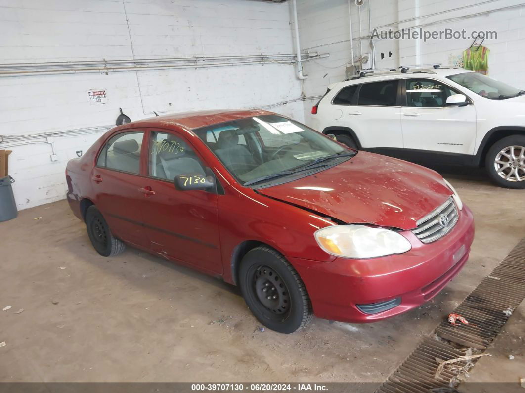 2003 Toyota Corolla Ce Red vin: JTDBR32E032012506