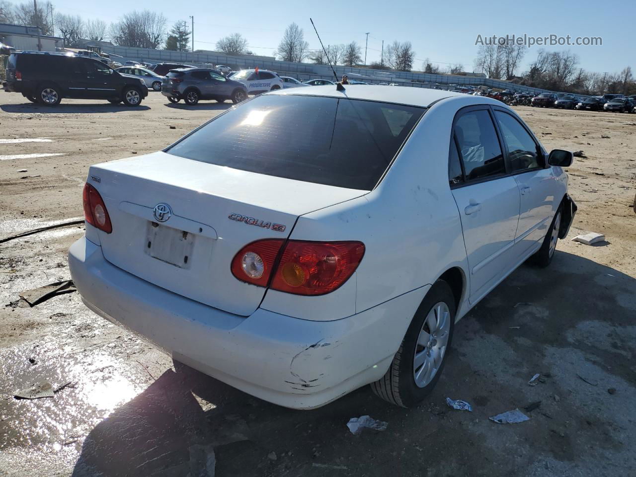 2004 Toyota Corolla Ce White vin: JTDBR32E040052324