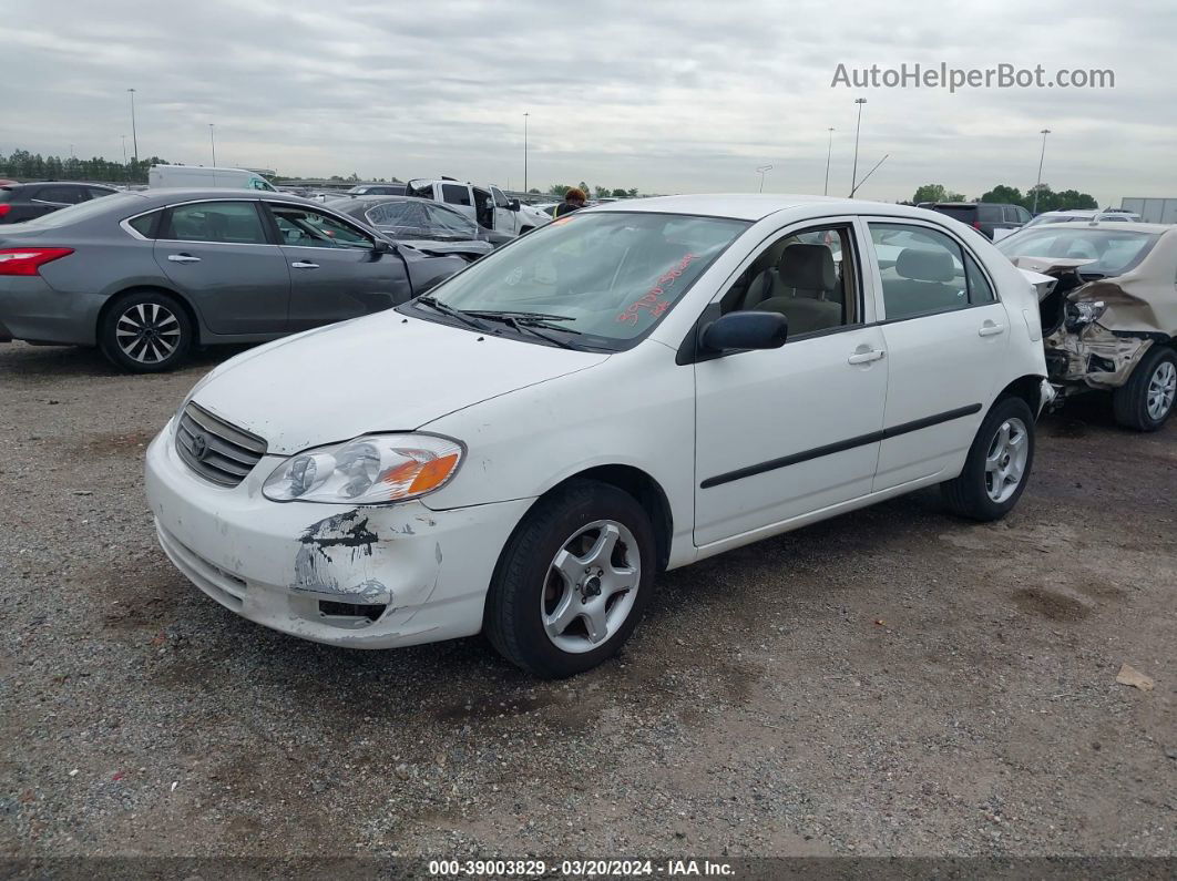 2004 Toyota Corolla Ce White vin: JTDBR32E042025872