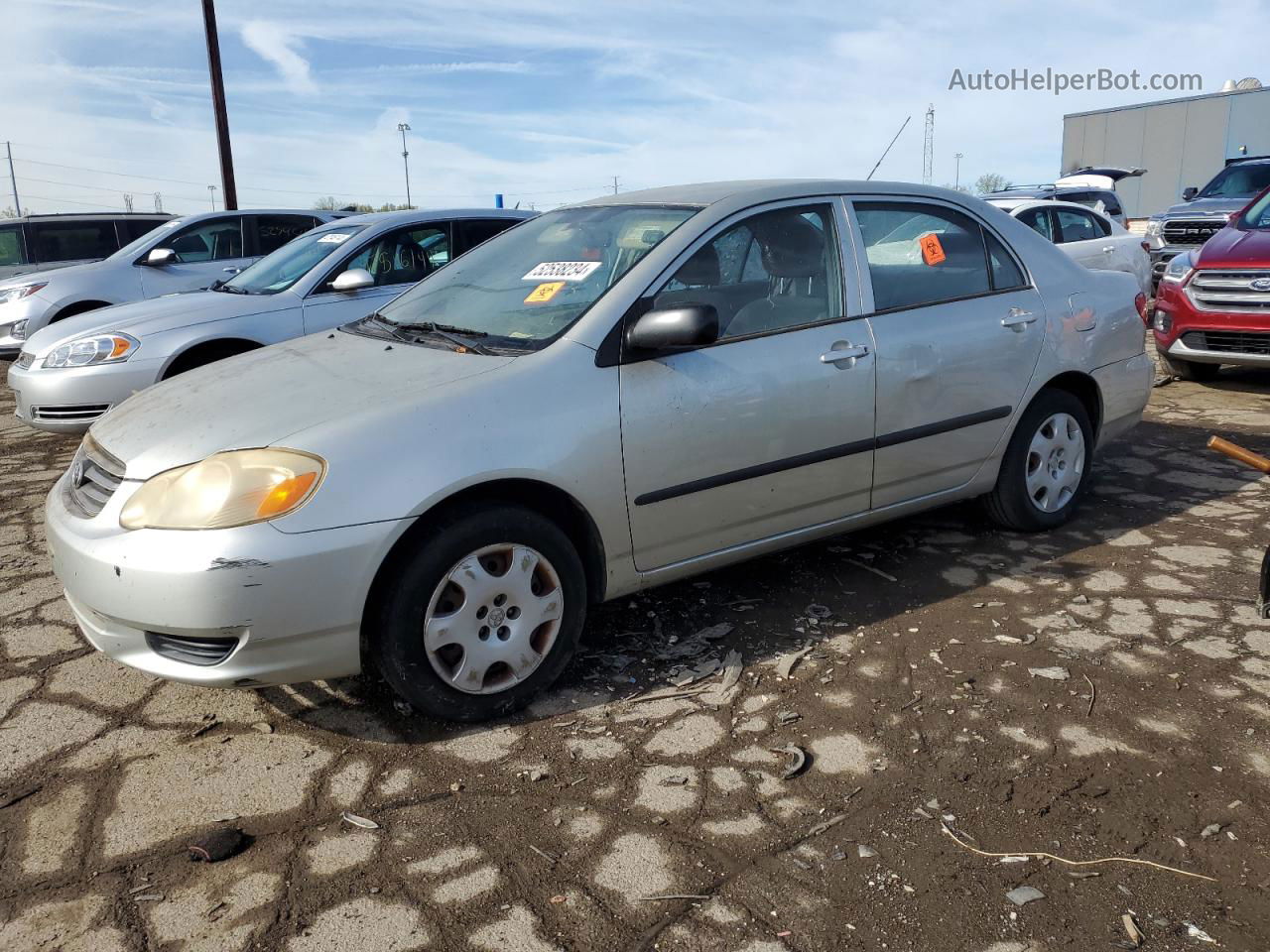 2004 Toyota Corolla Ce Silver vin: JTDBR32E042025967