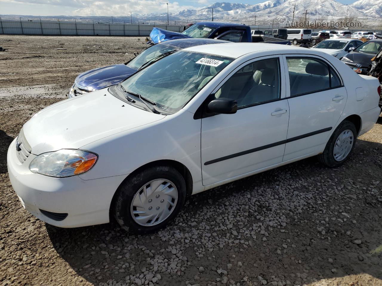 2003 Toyota Corolla Ce White vin: JTDBR32E130004653