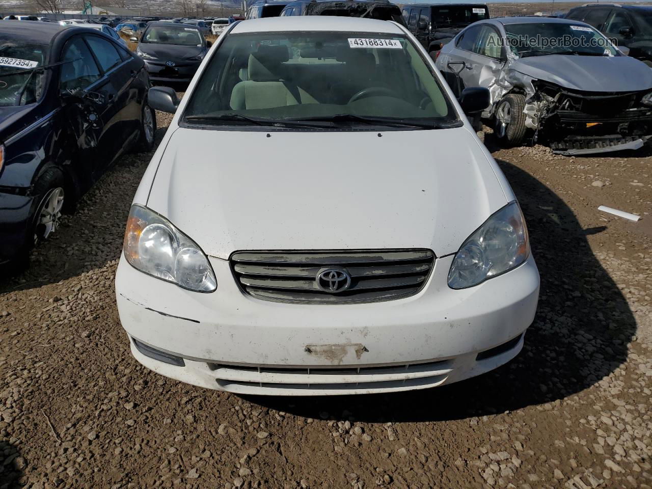 2003 Toyota Corolla Ce White vin: JTDBR32E130004653