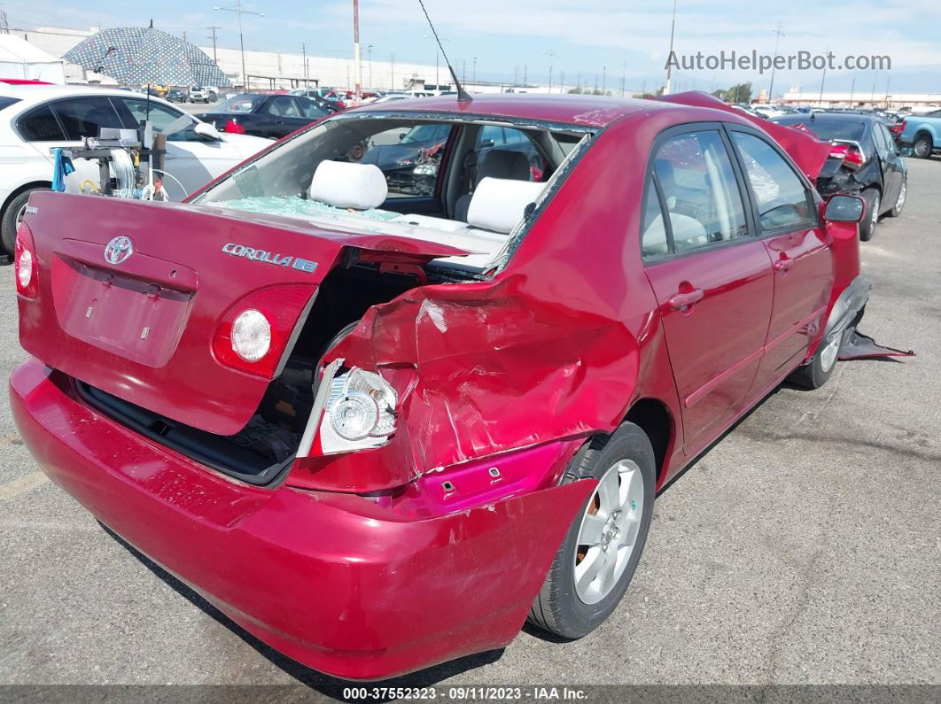 2003 Toyota Corolla Ce/le Красный vin: JTDBR32E132004009