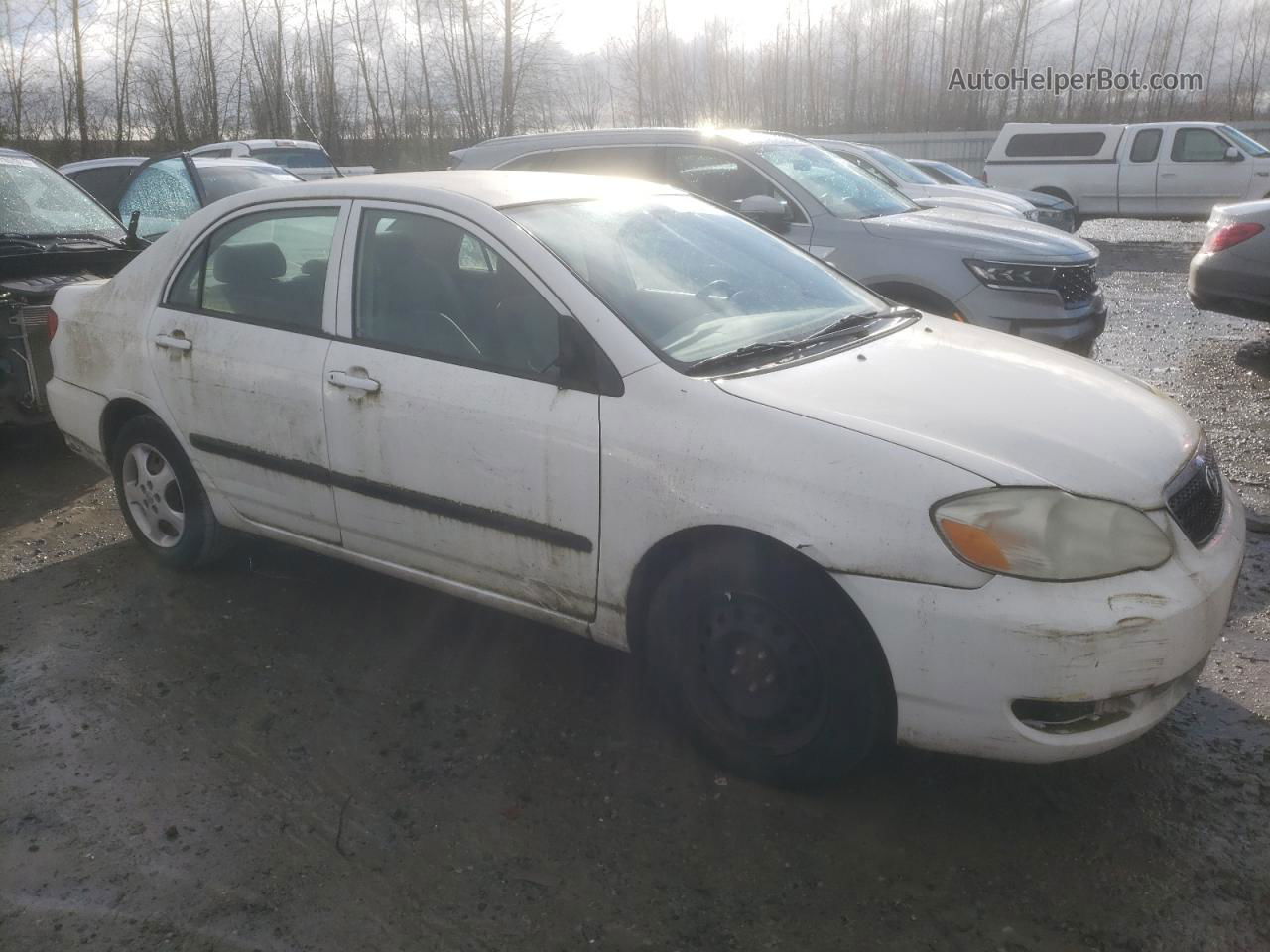 2005 Toyota Corolla Ce White vin: JTDBR32E152058123