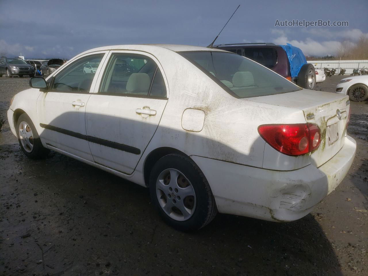 2005 Toyota Corolla Ce White vin: JTDBR32E152058123