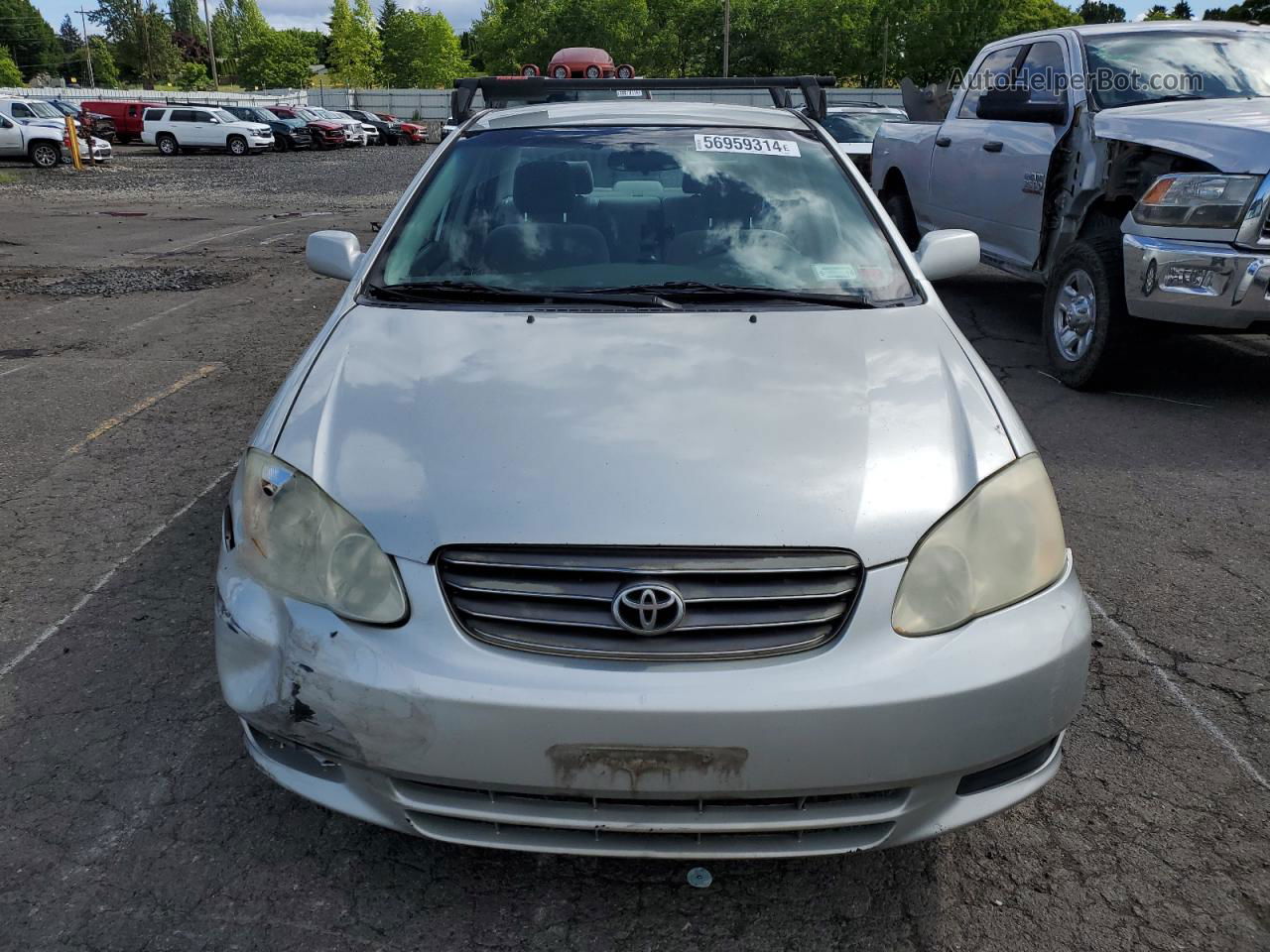 2003 Toyota Corolla Ce Silver vin: JTDBR32E230022255