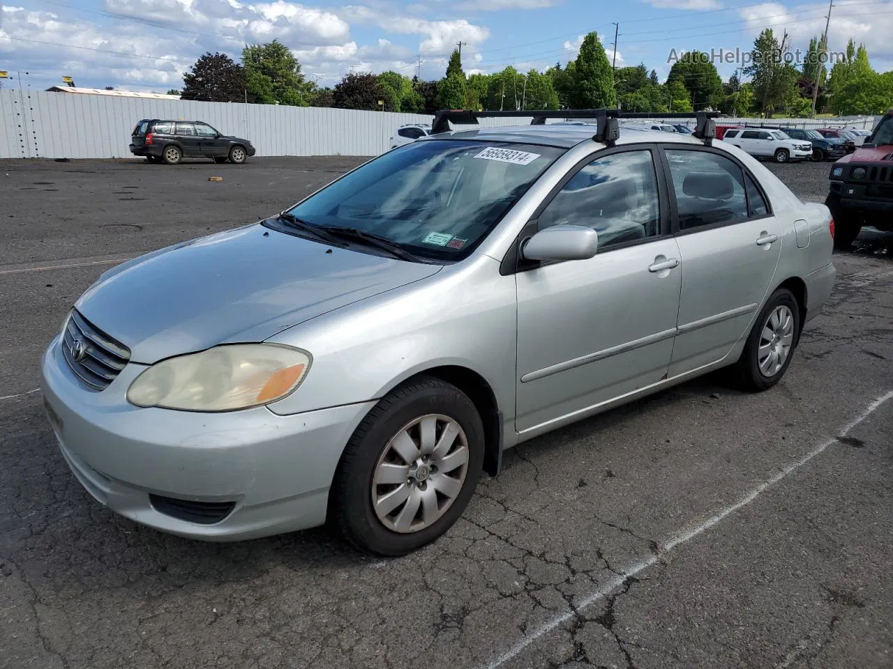 2003 Toyota Corolla Ce Silver vin: JTDBR32E230022255