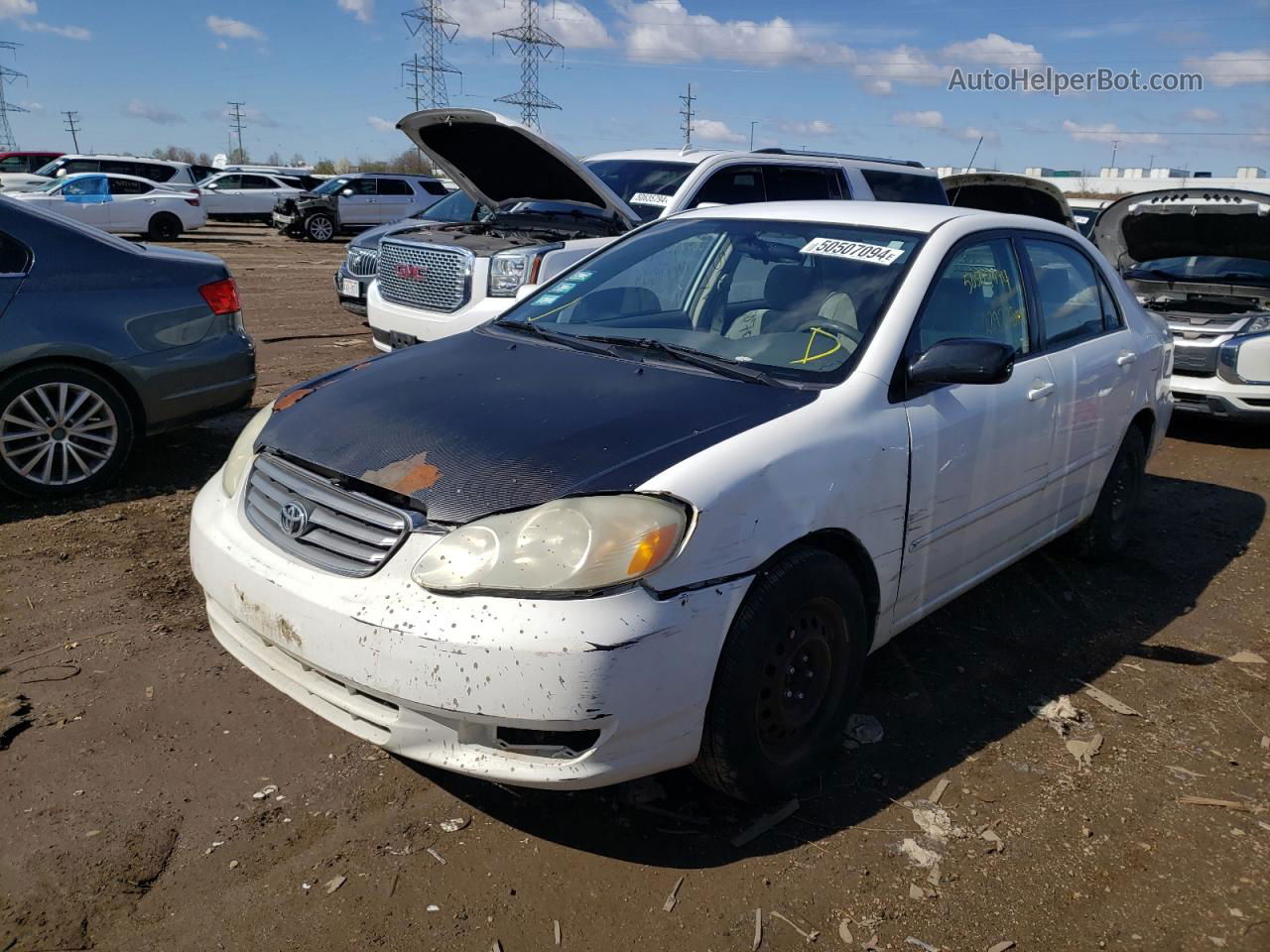 2003 Toyota Corolla Ce White vin: JTDBR32E230026211