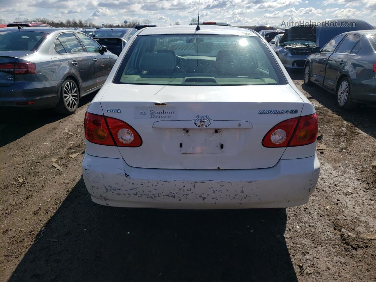 2003 Toyota Corolla Ce White vin: JTDBR32E230026211