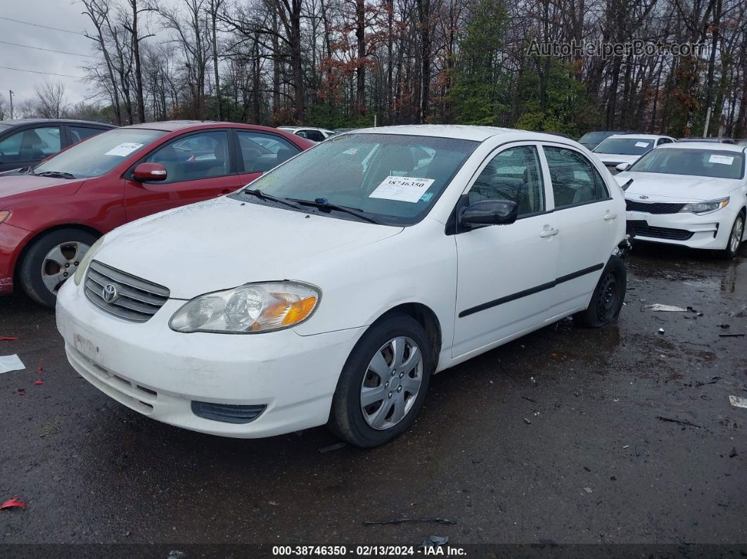 2003 Toyota Corolla Ce White vin: JTDBR32E230035359