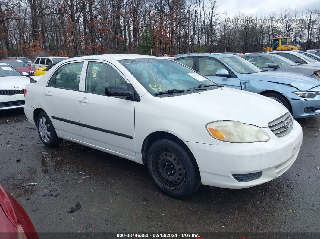 2003 Toyota Corolla Ce White vin: JTDBR32E230035359