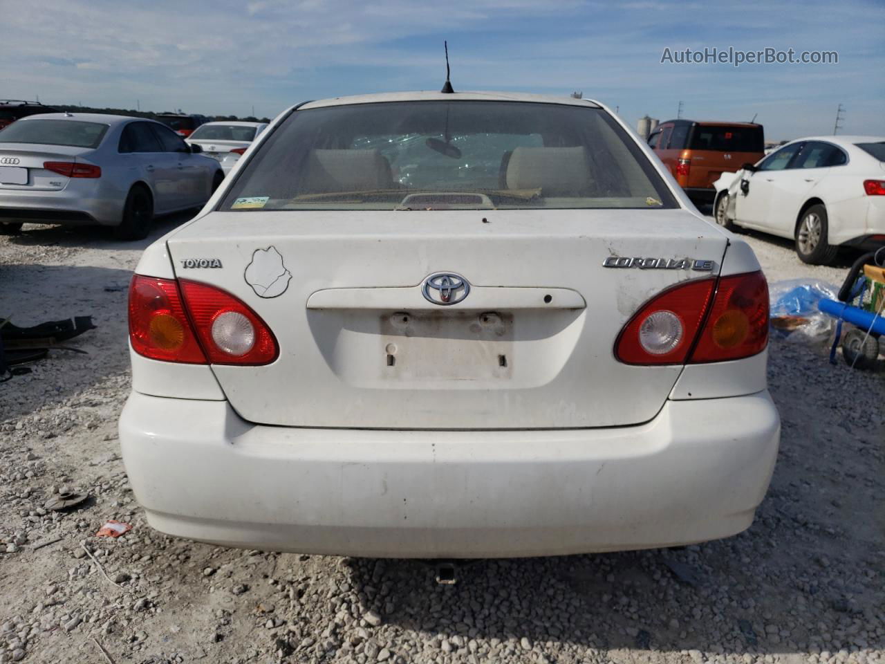 2003 Toyota Corolla Ce White vin: JTDBR32E232003807