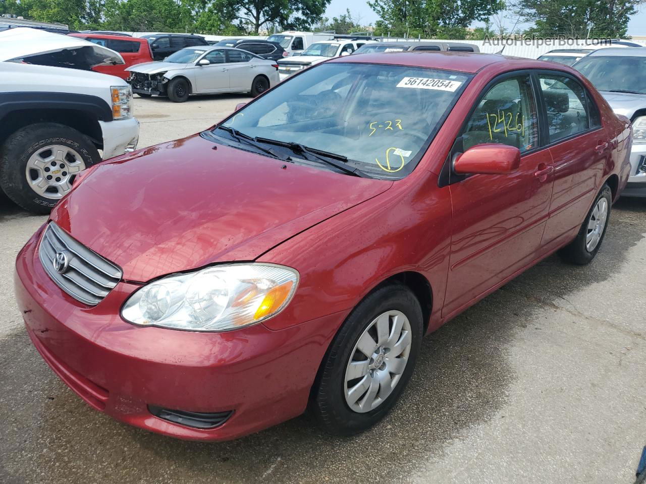 2003 Toyota Corolla Ce Red vin: JTDBR32E330044118