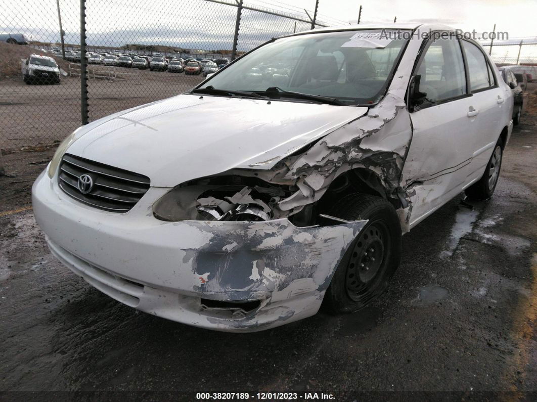 2004 Toyota Corolla Le White vin: JTDBR32E340051670