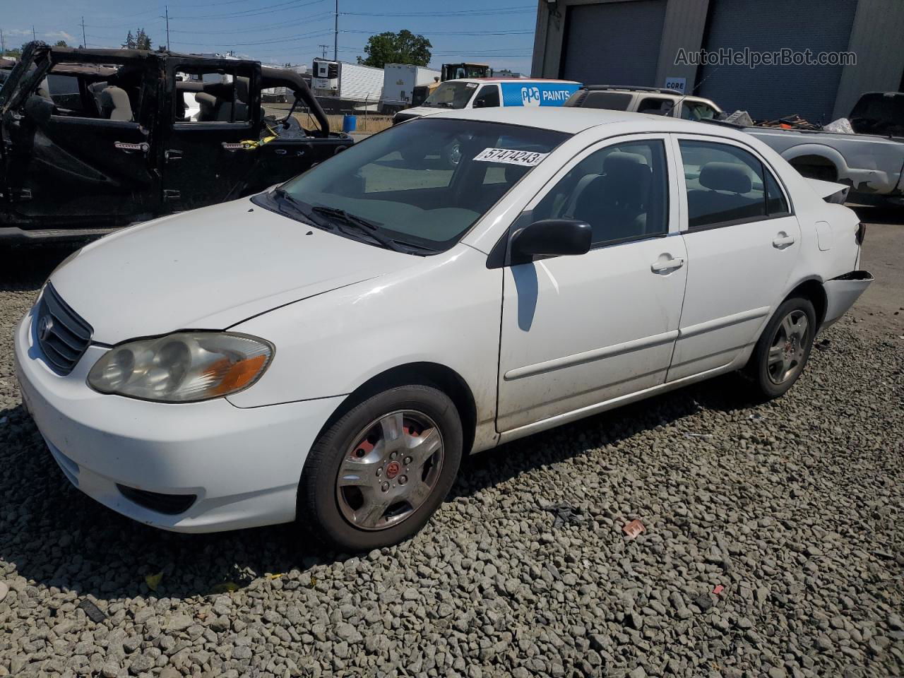 2004 Toyota Corolla Ce White vin: JTDBR32E342034453