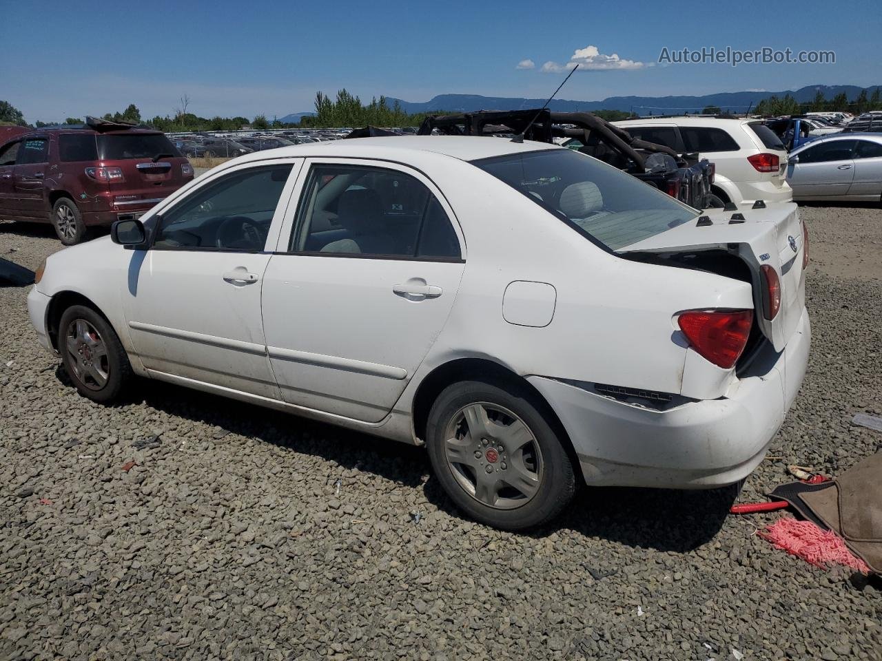 2004 Toyota Corolla Ce White vin: JTDBR32E342034453