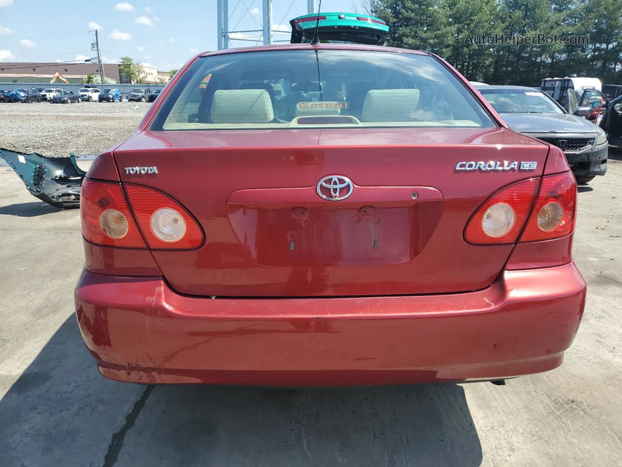 2005 Toyota Corolla Ce Red vin: JTDBR32E350054702