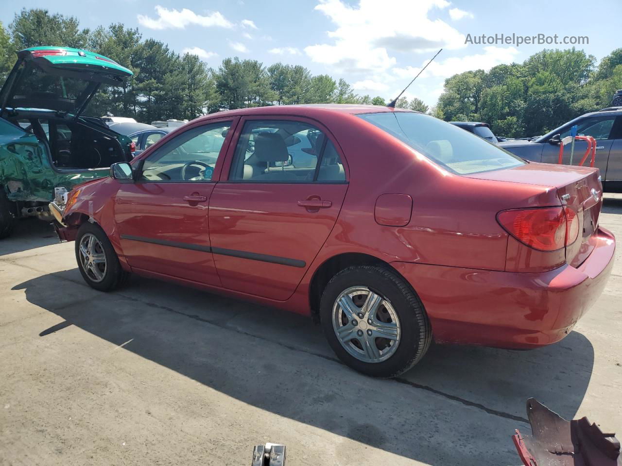 2005 Toyota Corolla Ce Red vin: JTDBR32E350054702