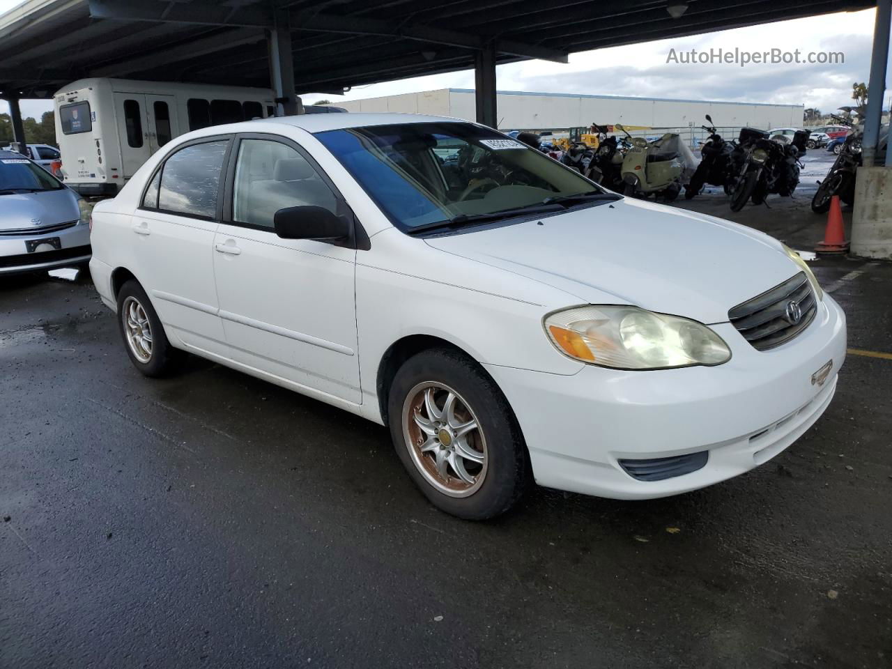 2004 Toyota Corolla Ce White vin: JTDBR32E442020271