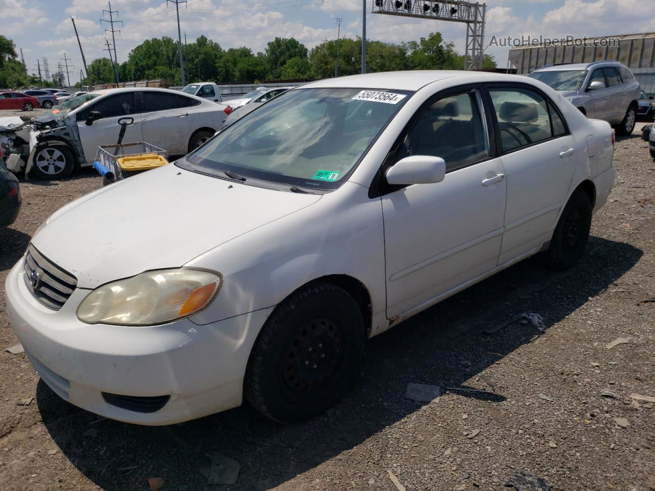 2004 Toyota Corolla Ce White vin: JTDBR32E542020540