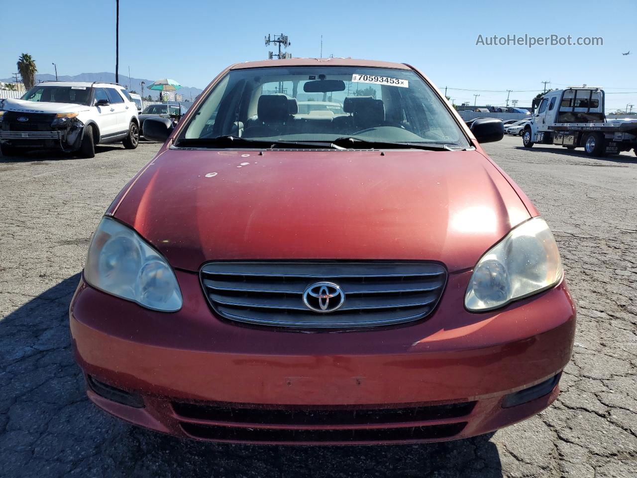 2004 Toyota Corolla Ce Red vin: JTDBR32E542042909