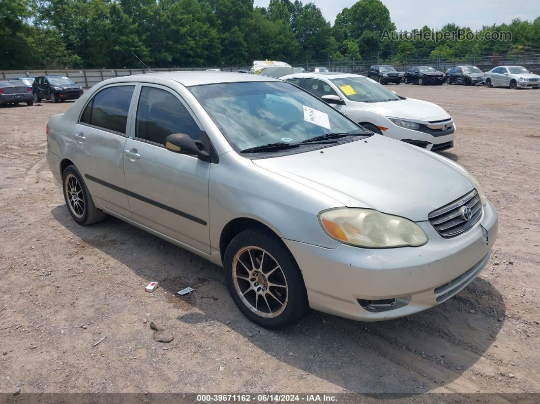 2003 Toyota Corolla Ce Silver vin: JTDBR32E630007757