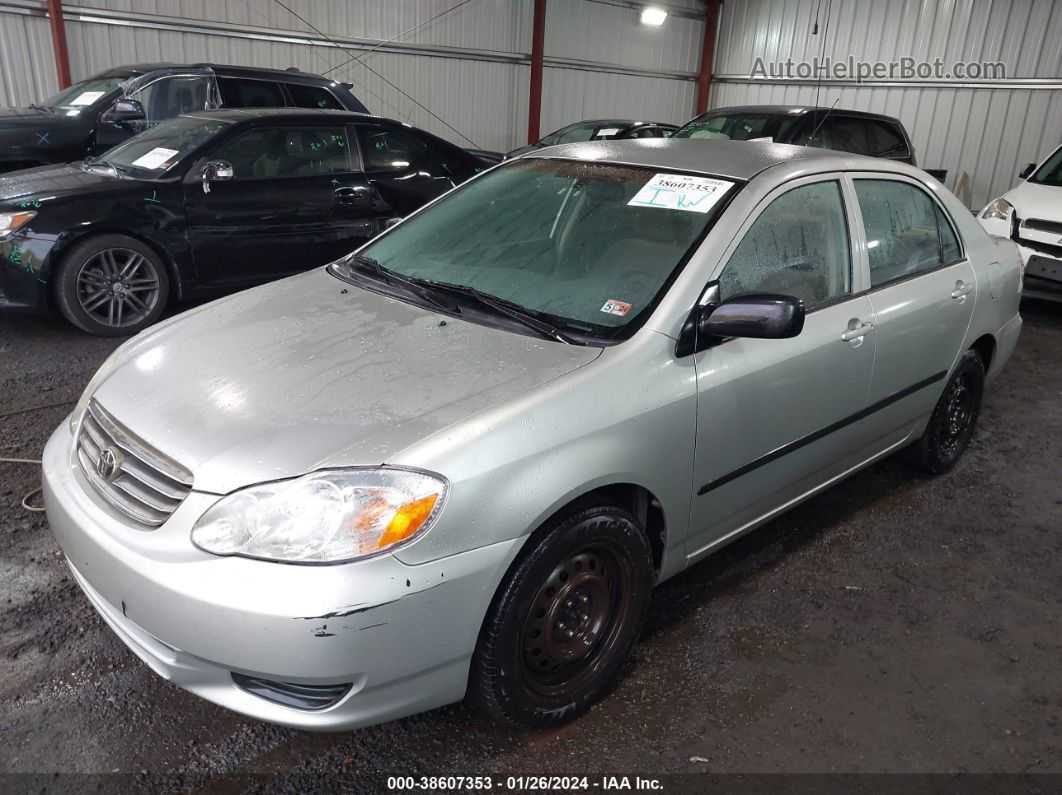 2003 Toyota Corolla Ce Silver vin: JTDBR32E630017723