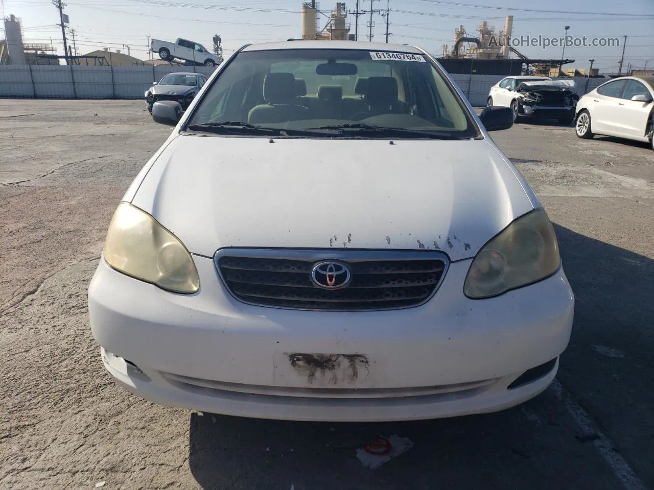 2005 Toyota Corolla Ce White vin: JTDBR32E752053539