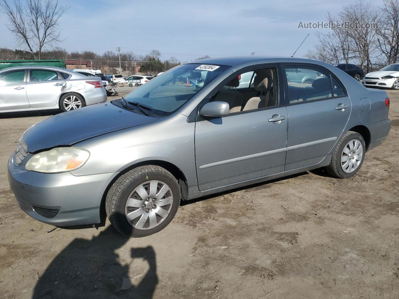 2003 Toyota Corolla Ce Silver vin: JTDBR32E830040386