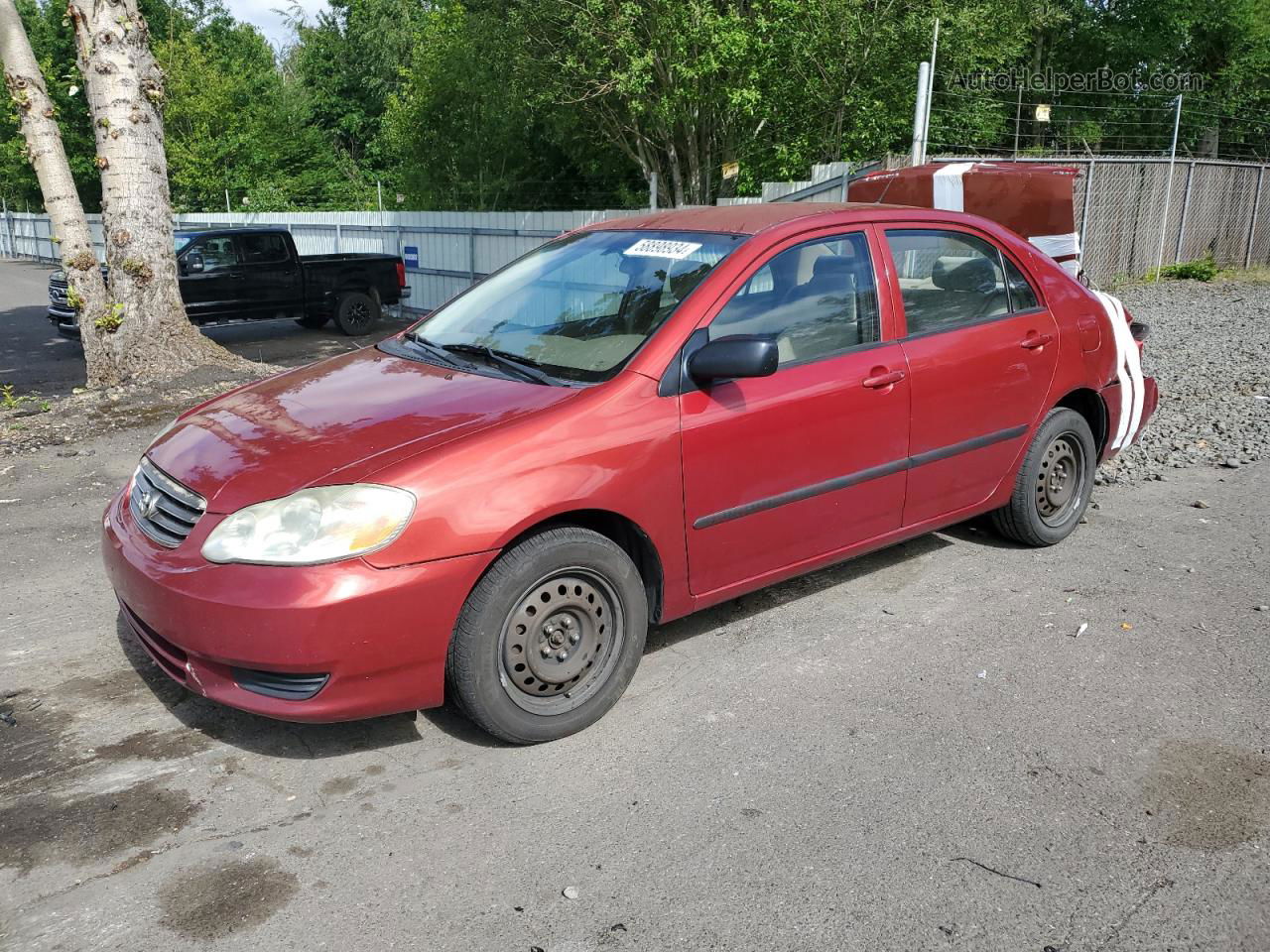 2003 Toyota Corolla Ce Red vin: JTDBR32E830041313