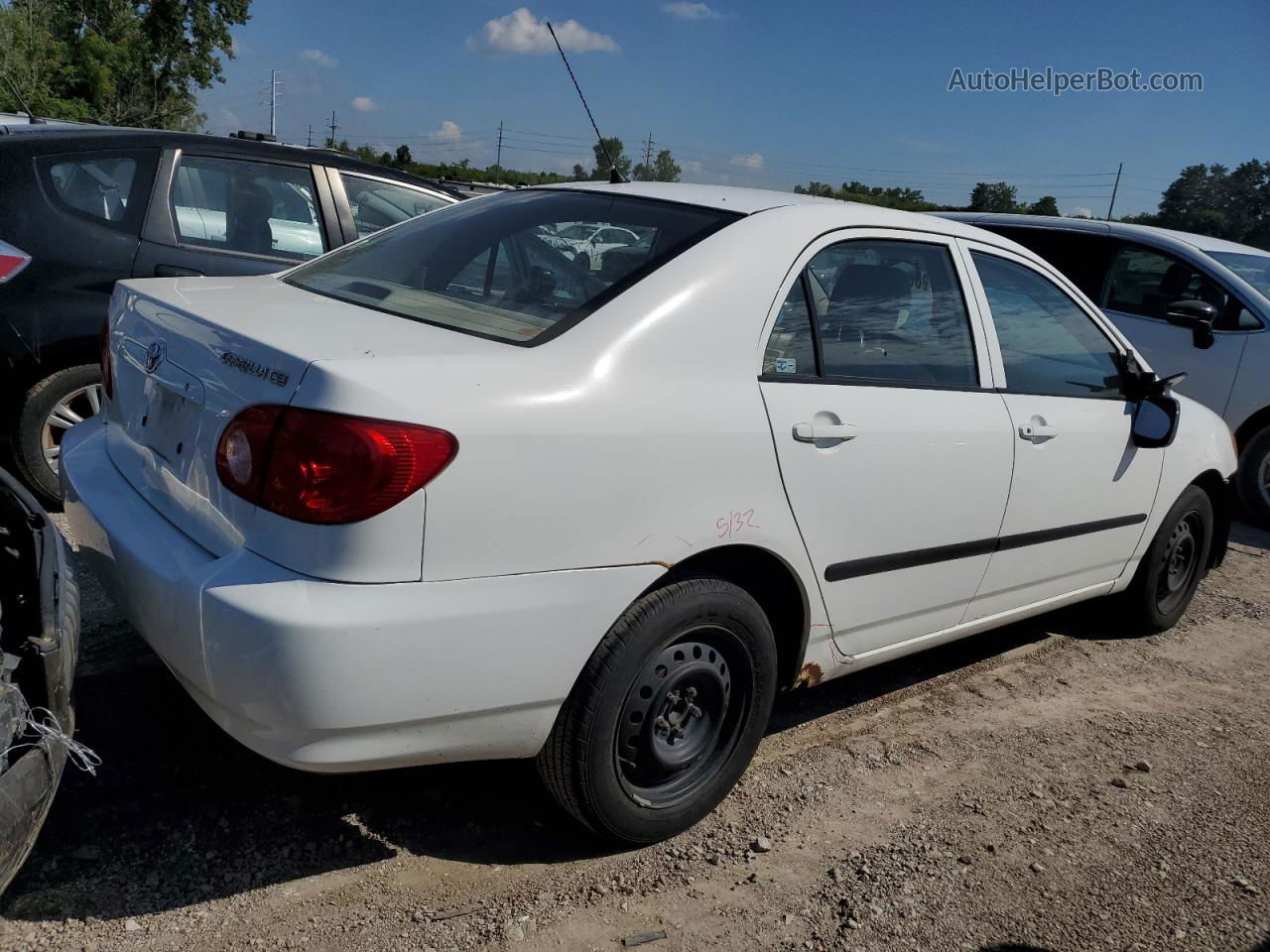 2004 Toyota Corolla Ce White vin: JTDBR32E842032908