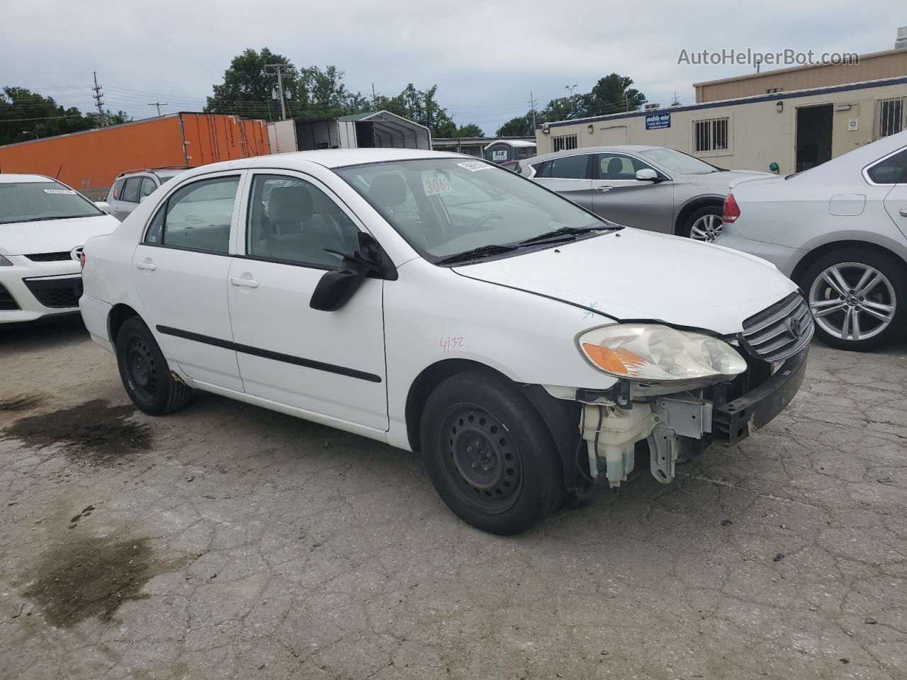 2004 Toyota Corolla Ce White vin: JTDBR32E842032908