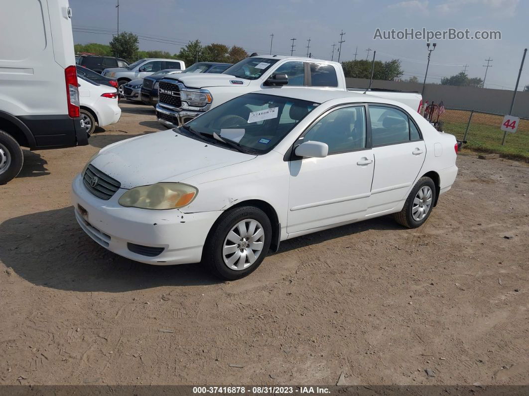 2003 Toyota Corolla Le White vin: JTDBR32E930006571