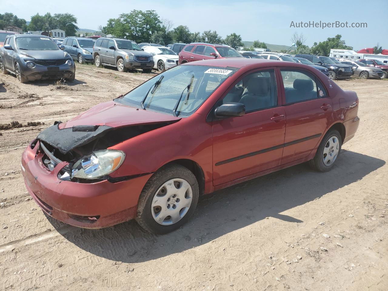 2003 Toyota Corolla Ce Red vin: JTDBR32E930030725