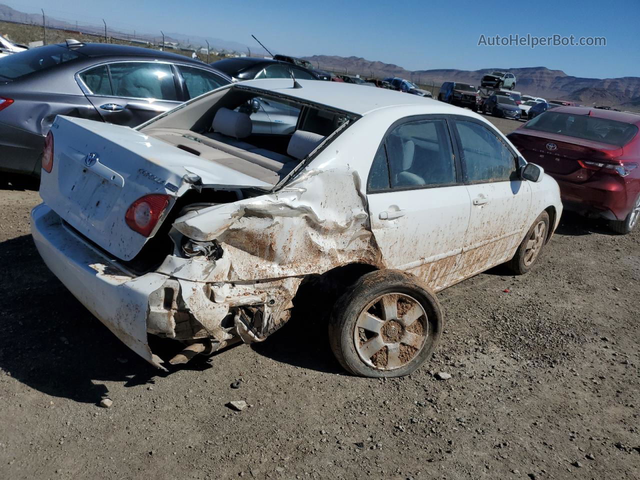 2003 Toyota Corolla Ce White vin: JTDBR32E930043569