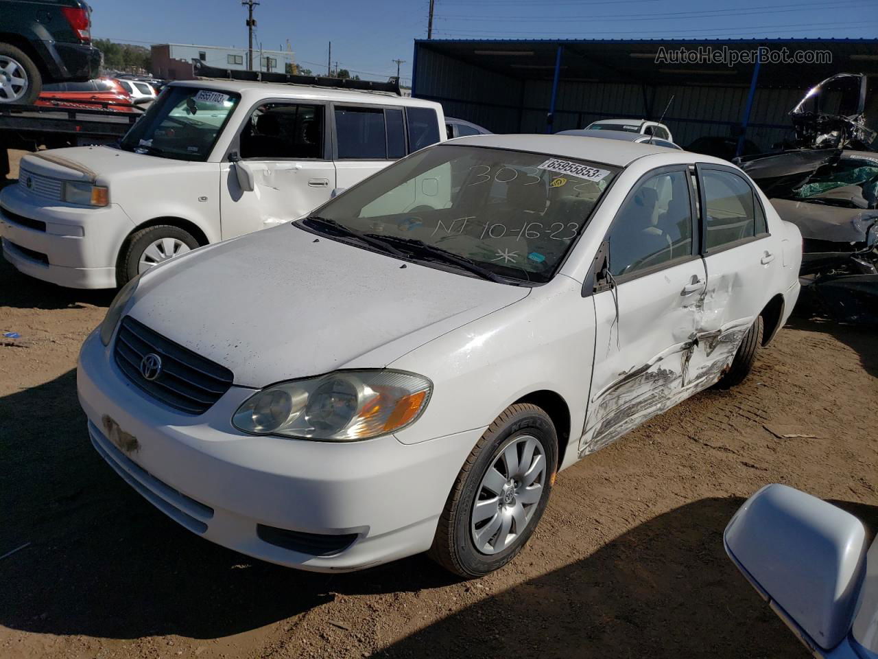 2004 Toyota Corolla Ce White vin: JTDBR32EX42030609