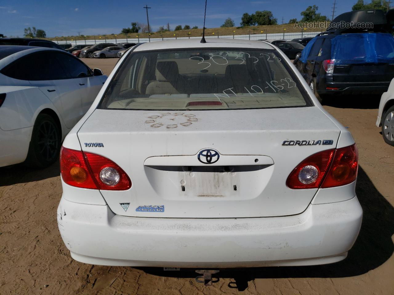 2004 Toyota Corolla Ce White vin: JTDBR32EX42030609