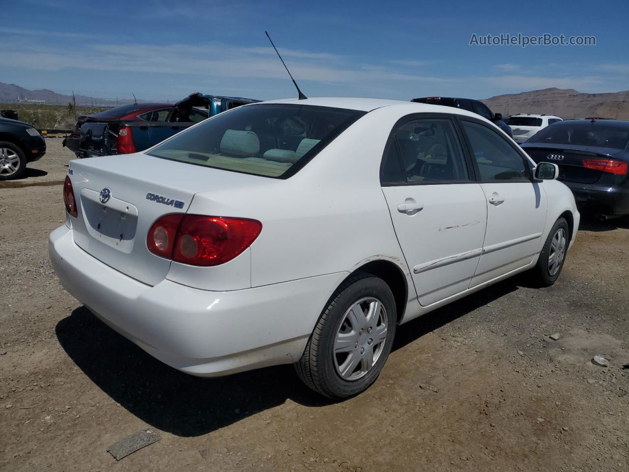 2005 Toyota Corolla Ce White vin: JTDBR32EX52052711