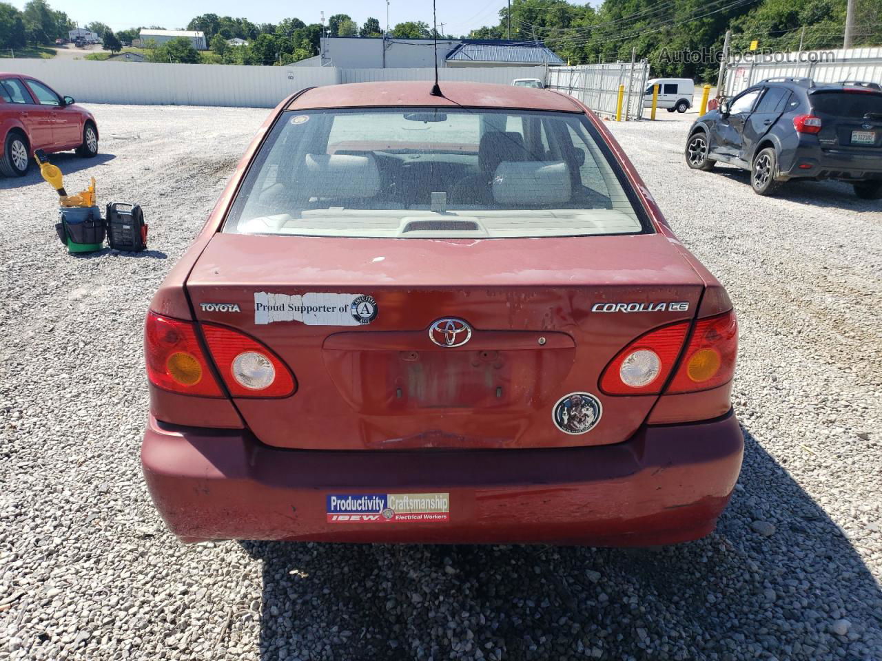 2003 Toyota Corolla Ce Red vin: JTDBR38E432016789