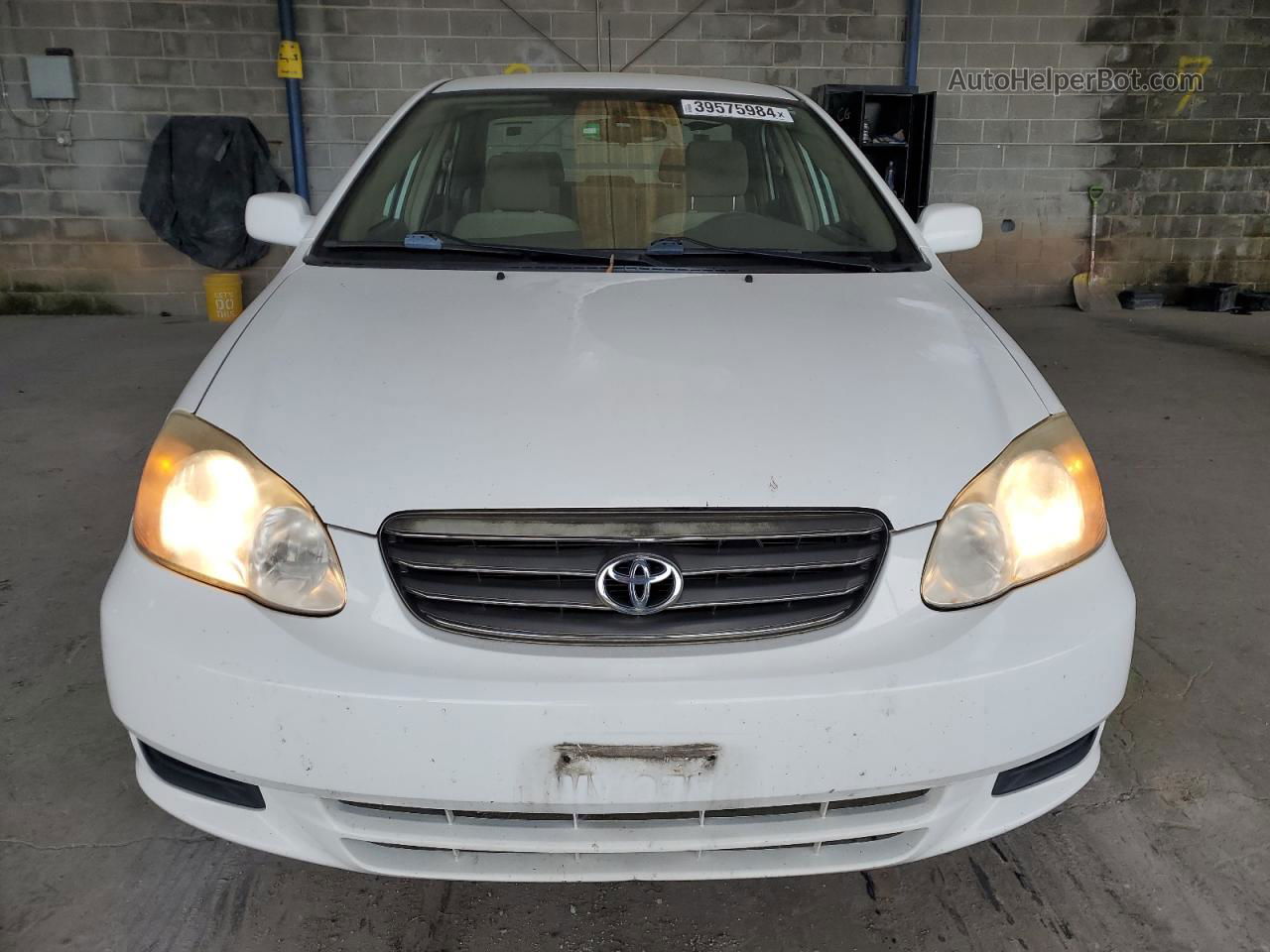 2004 Toyota Corolla Ce White vin: JTDBR38E542038544