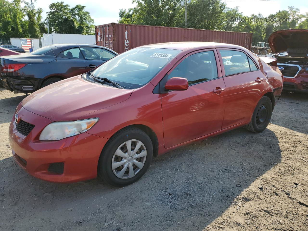 2010 Toyota Corolla Base Red vin: JTDBU4EE0AJ057528