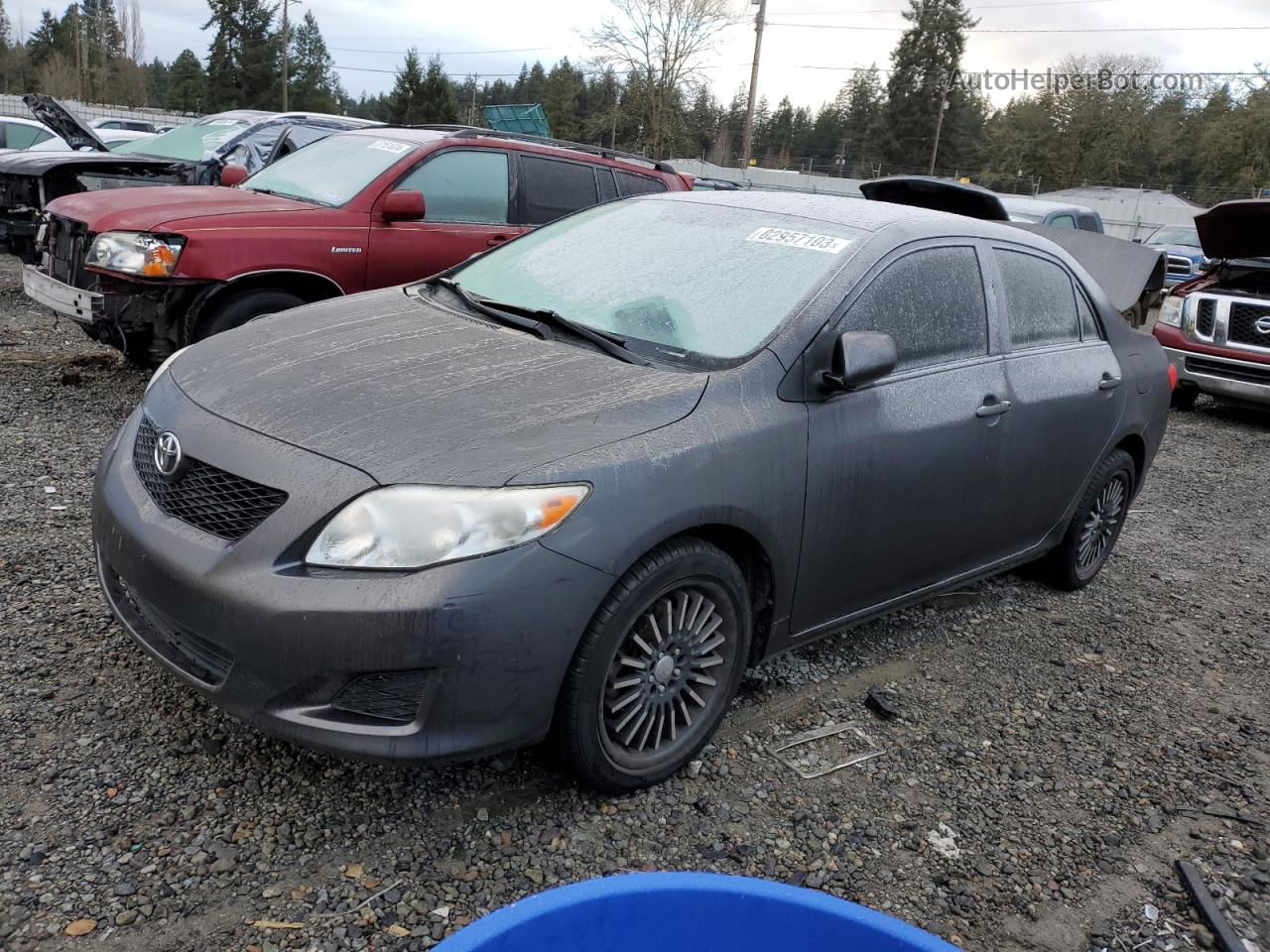 2010 Toyota Corolla Base Серый vin: JTDBU4EE8AJ083634