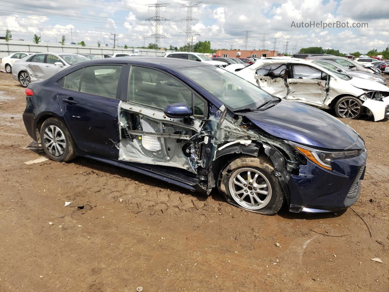 2021 Toyota Corolla Le Синий vin: JTDEAMDE0MJ008051