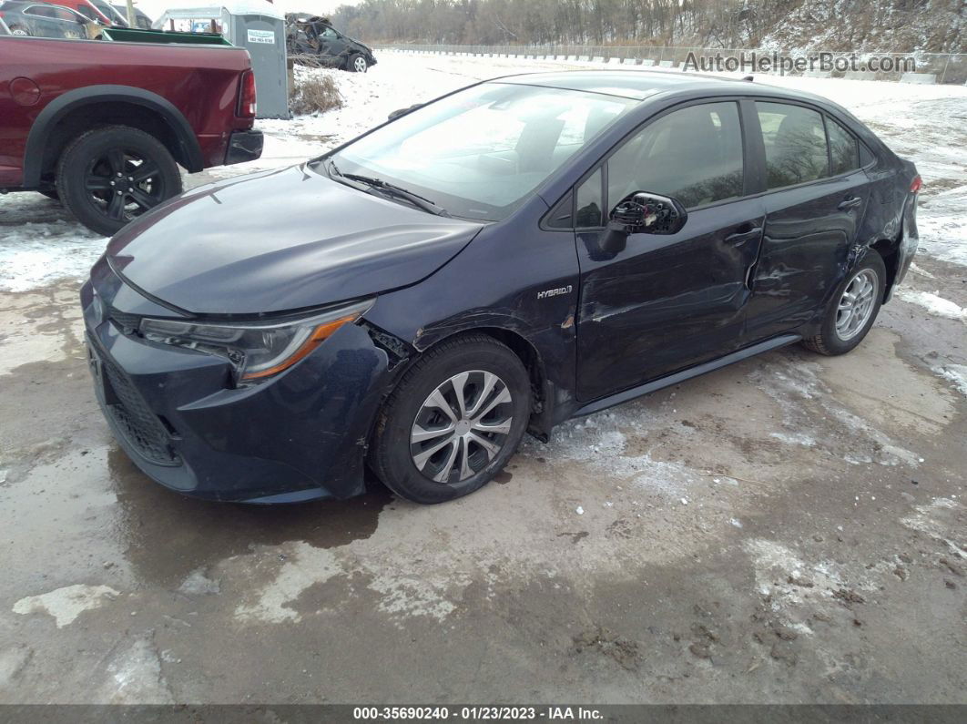 2021 Toyota Corolla Hybrid Le Blue vin: JTDEAMDE5MJ026285