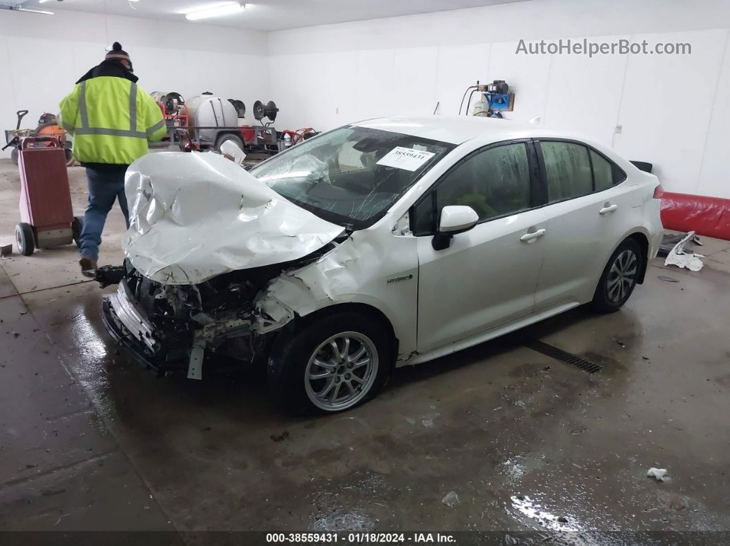 2021 Toyota Corolla Hybrid Le White vin: JTDEAMDE6MJ015182