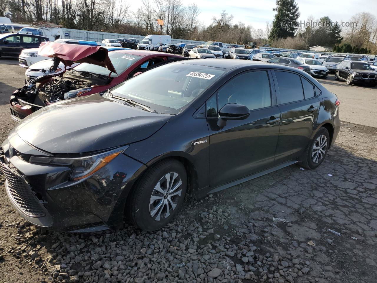 2021 Toyota Corolla Le Черный vin: JTDEAMDE9MJ035247