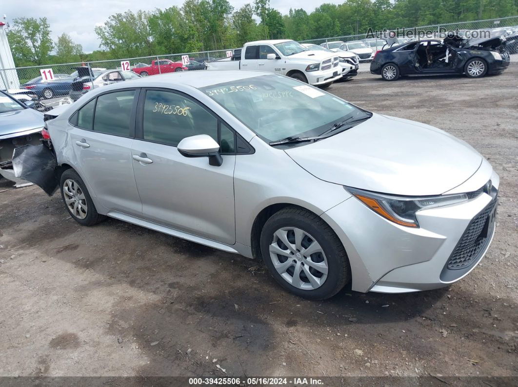 2020 Toyota Corolla Le Silver vin: JTDEPRAE1LJ009952